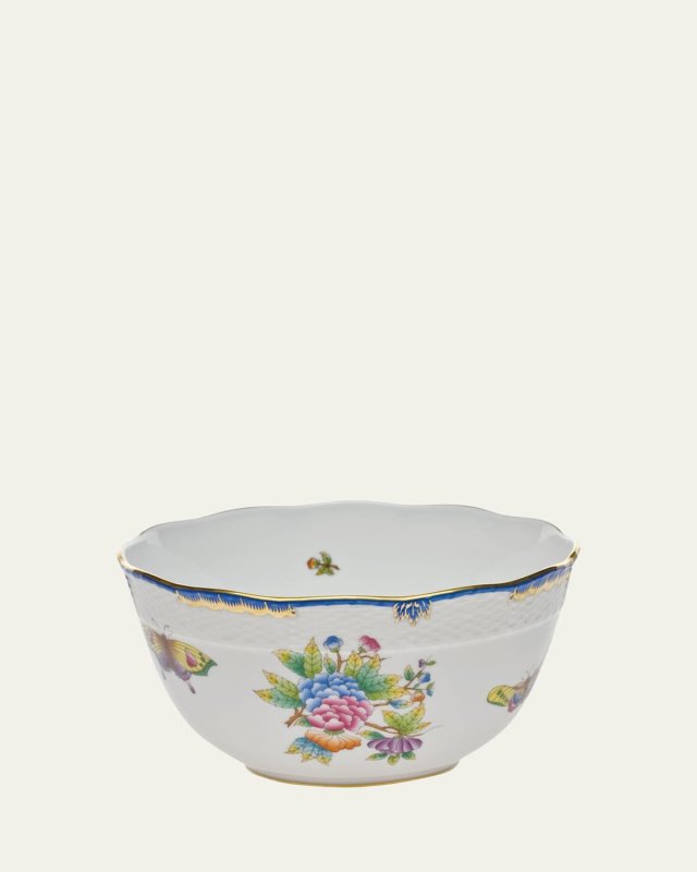 Queen Victoria Blue Round Bowl